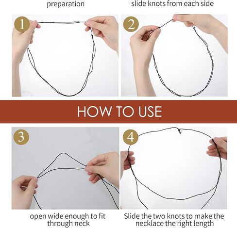 10pcs قلادة القلادة سلك قلادة سوداء قابلة للتعديل قلادة حبل الجلود للرجال ، قلادة قلادة مصنوعة يدوياً مصنوعة يدويًا مع حلقة معدنية للتعليق الحبل (12-25 بوصة) in Kuwait