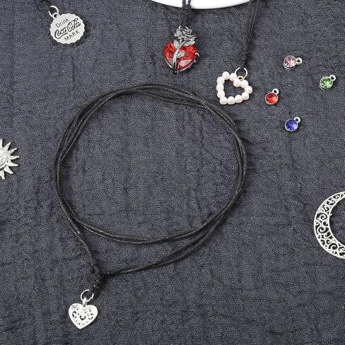 10pcs قلادة القلادة سلك قلادة سوداء قابلة للتعديل قلادة حبل الجلود للرجال ، قلادة قلادة مصنوعة يدوياً مصنوعة يدويًا مع حلقة معدنية للتعليق الحبل (12-25 بوصة) in Kuwait