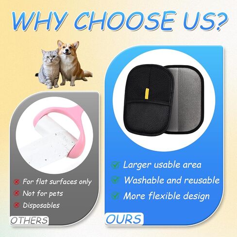Pet Hair Removal Gloves, and Efficient Pet Hand Hair Removal Gloves, Reusable Pet Hair Removal Gloves. Suitable for Long-Haired and Short-Haired Cats and Horses in Saudi Arabia