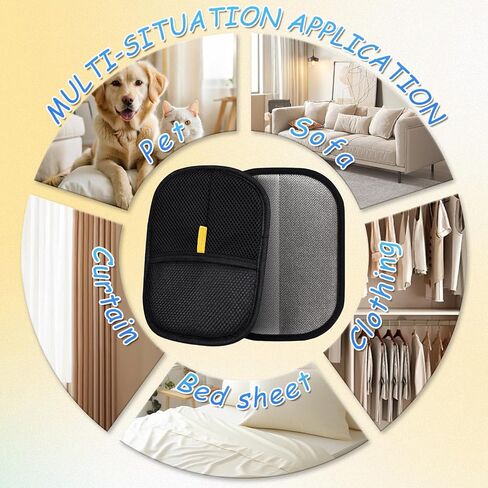 Pet Hair Removal Gloves, and Efficient Pet Hand Hair Removal Gloves, Reusable Pet Hair Removal Gloves. Suitable for Long-Haired and Short-Haired Cats and Horses in Saudi Arabia