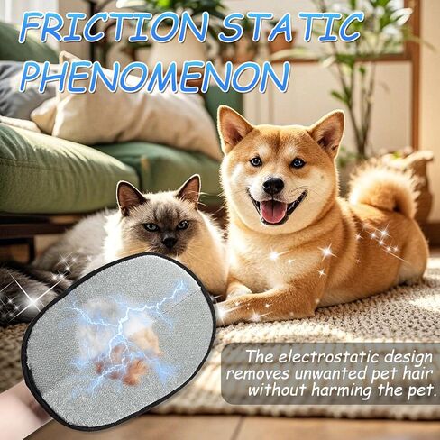 Pet Hair Removal Gloves, and Efficient Pet Hand Hair Removal Gloves, Reusable Pet Hair Removal Gloves. Suitable for Long-Haired and Short-Haired Cats and Horses in Saudi Arabia