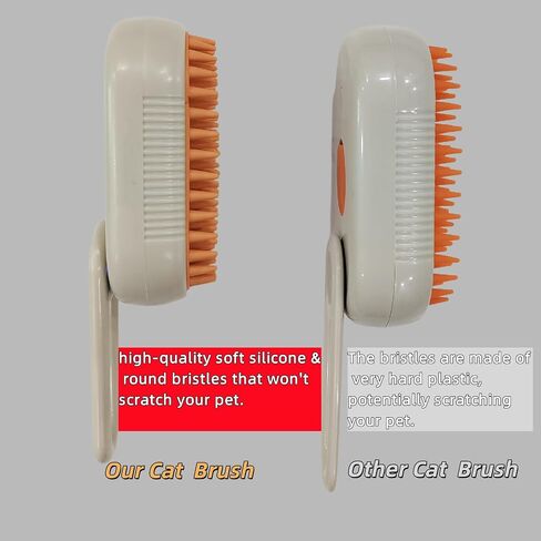4 in 1 Cat Steam Brush for Shedding Dog Brush with Steam Pet Hair Cleaning Brush Comb for Spray Pet Grooming Soft Silicone Brush for Long & Short Haired Pets (White) in Kuwait