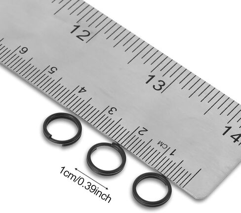 50pcs حلقات تقسيم مفاتيح صغيرة ، حلقات قفزة سوداء 0.4 بوصة/10 مم ، حلقة مفتاح مصغرة للمعادن لصنع الحرف ذات السلسلة الرئيسية - الفولاذ المقاوم للصدأ in Kuwait