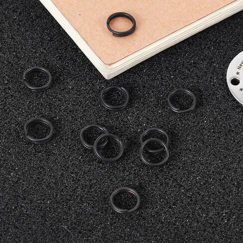 50pcs حلقات تقسيم مفاتيح صغيرة ، حلقات قفزة سوداء 0.4 بوصة/10 مم ، حلقة مفتاح مصغرة للمعادن لصنع الحرف ذات السلسلة الرئيسية - الفولاذ المقاوم للصدأ in Kuwait