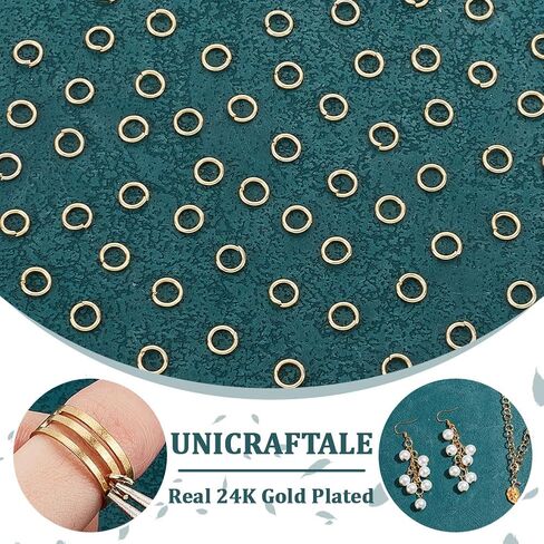 UniCraftale حوالي 200 مساءً حلقات الذهب المفتوح على حلقات الموصل 18 حلقات موصل مقاوم المقاوم المقاوم للصدأ موصلات مجوهرات قفزة معدنية لصنع مجوهر in Kuwait