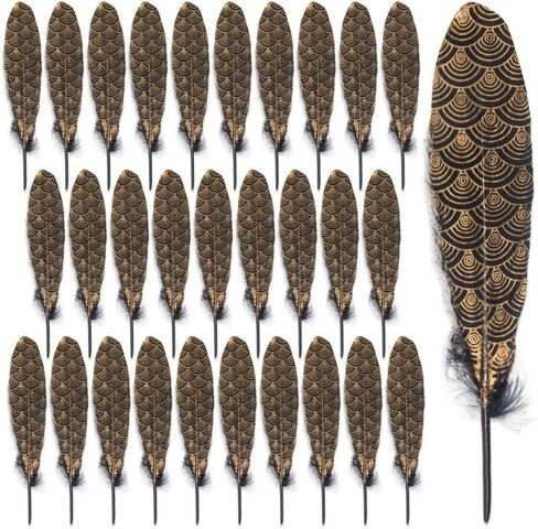 Zorza 30pcs Gold Gold Dieted Black Goose Rising 6-9 inch Black Goose Goose Gold Cloud Pattern Black Rising لصياغة DIY Halloween Party Party Dream Casher Associor in Kuwait