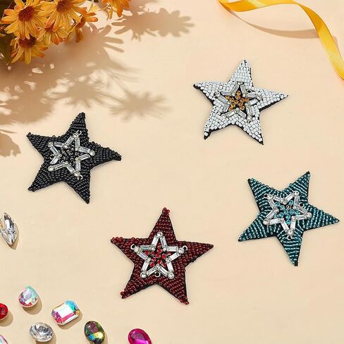 Mayjoydiy 4pcs عيون شريرة القلب تصحيح ، 4 أنماط من الأنماط الصوفية ، نزيف القلب ، بقع تطريز يدويًا بالخرز ، خياطة راينستون على زين للملابس جينز سترة. in Saudi Arabia