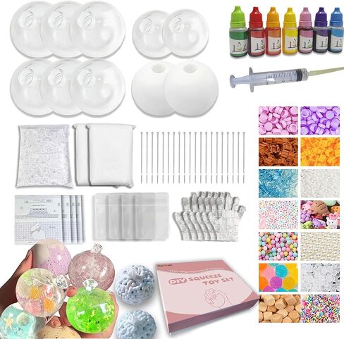 كرة إجهاد DIY صنع مجموعة سهلة-10 جلود TPR ، 13 حشوات ، 14 أوقية الوحل ، 7 أوقية طين ، إنشاء ألعاب الإغاثة من القلق ASMR ، كرات الإجهاد التمسك يدويًا ، هدايا الرعاية الذاتية للنساء ، الاسترخاء المقرمش in Kuwait