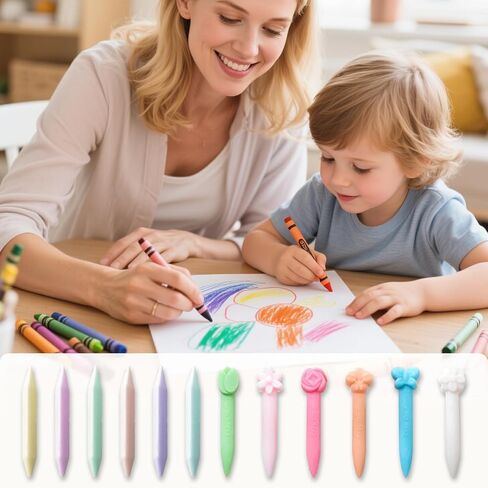 4Pcs Reusable Silicone Crayon Molds Flower, 6 Cavity 3D Silicone Oven Safe Crayon Molds Wax Melting Maker for DIY Chocolate, Candle, Art Projects, Recycling Non-Stick with Assorted Shapes Included in Saudi Arabia