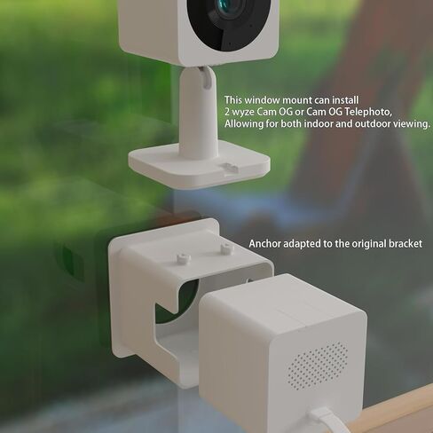 حامل نافذة Teccle لـ Wyze Cam OG (إصدار 2023)، مجموعة أدوات المكدس لـ Wyze Cam OG، من خلال النافذة استخدم Cam OG، مسموح باستخدام كاميرتين على Windows في نفس الوقت in Saudi Arabia