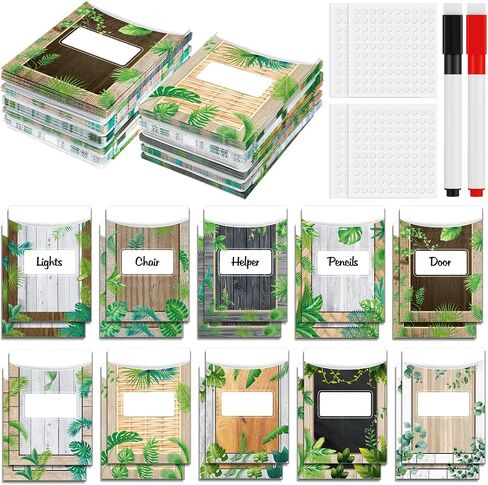 100 PCS Class Library Card Pockets و Classfrice Jobs Bulletin Bulletin Library Pockets مع قلم قابلة للمحوّل والغراء لمكتب منزلي من الطباشير إلى ديكور المدرسة (Blackboard) in Saudi Arabia