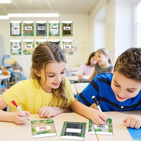 100 PCS Class Library Card Pockets و Classfrice Jobs Bulletin Bulletin Library Pockets مع قلم قابلة للمحوّل والغراء لمكتب منزلي من الطباشير إلى ديكور المدرسة (Blackboard) in Saudi Arabia