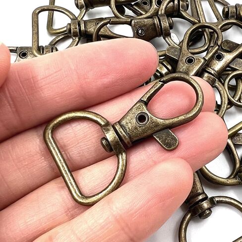 Silver 30pcs 360 ° قطب معدني الزناد خط السنانير السنانير مشابك مخلب جراد البحر ، حلقة واسعة 1/2 بوصة د ، خطافات مفاتيح كبيرة الحجم ، 13 ملم في الهوية ، بطول 36 ملم (الفضة) in Kuwait
