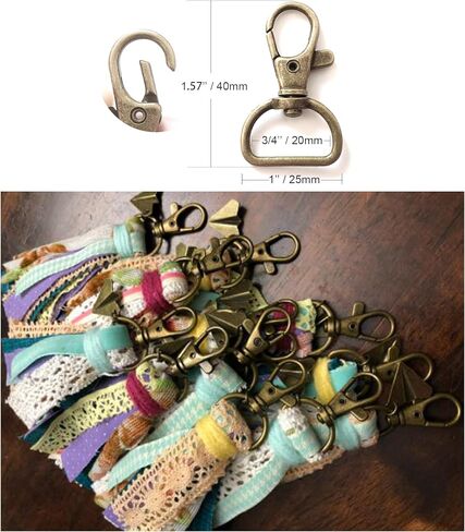 Silver 30pcs 360 ° قطب معدني الزناد خط السنانير السنانير مشابك مخلب جراد البحر ، حلقة واسعة 1/2 بوصة د ، خطافات مفاتيح كبيرة الحجم ، 13 ملم في الهوية ، بطول 36 ملم (الفضة) in Kuwait