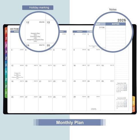 2026 Appointment Book & Planner - 2026 Daily Hourly Planner, 8.5" x 11", Jan 2026 - Dec 2026, 2026 Weekly Appointment Book, Planners with Colorful Tabs, Leather Cover, 15-Minute Interval - Black in Saudi Arabia