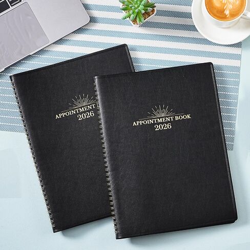 2026 Appointment Book & Planner - 2026 Daily Hourly Planner, 8.5" x 11", Jan 2026 - Dec 2026, 2026 Weekly Appointment Book, Planners with Colorful Tabs, Leather Cover, 15-Minute Interval - Black in Saudi Arabia