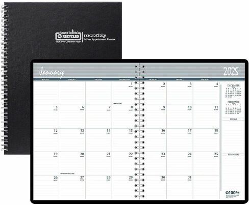 House of Doolittle 2026-2027 Monthly Planner 8.5" x 11", Paperboard Cover, Black (262092-26) in Saudi Arabia