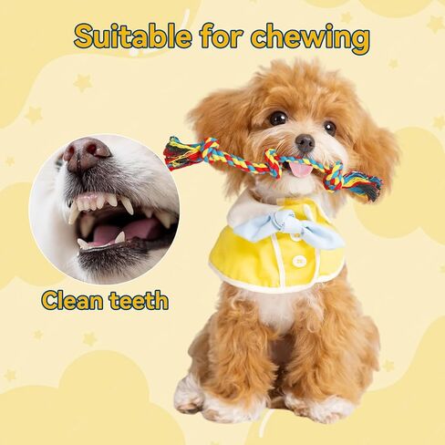 4-Pack Cotton Rope Dog Toys, Puppy Teething Chews for Small-Medium Breeds, Durable Tug-of-War & Fetch Toys for Indoor/Outdoor Play, Aggressive Chewers, Boredom Relief, Teeth Clean in Saudi Arabia