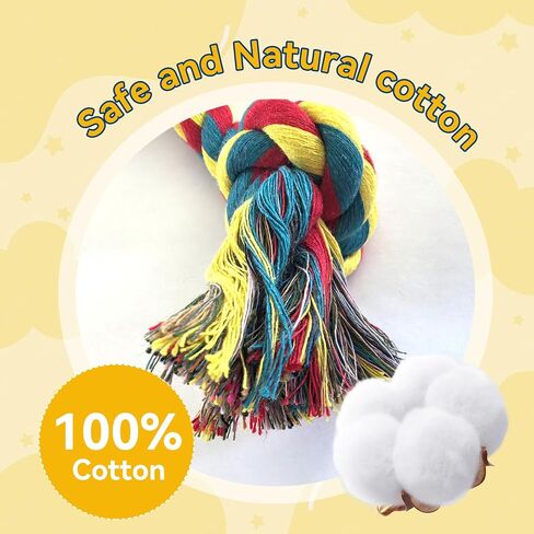 4-Pack Cotton Rope Dog Toys, Puppy Teething Chews for Small-Medium Breeds, Durable Tug-of-War & Fetch Toys for Indoor/Outdoor Play, Aggressive Chewers, Boredom Relief, Teeth Clean in Saudi Arabia