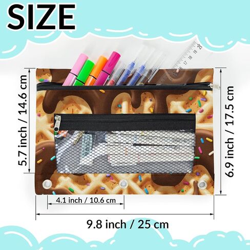 Highland Cow Pencil Pouch for 3 Ring Binder Vintage Cattle Flowers Pencil Case Bag with Clear Window Zipper Pockets for Kids Girls Boys Students School College Supplies 2 Pack in Saudi Arabia