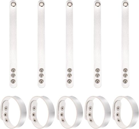 Meccanixity 10 PCS أساور جلدية عادية الأساور الجلدية المفاجئة قابلة للتعديل أصفاد الرسغ المعصم DIY للرجال لصنع المجوهرات ، الأسود in Saudi Arabia