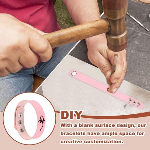 Meccanixity 10 PCS أساور جلدية عادية الأساور الجلدية المفاجئة قابلة للتعديل أصفاد الرسغ المعصم DIY للرجال لصنع المجوهرات ، الأسود in Saudi Arabia