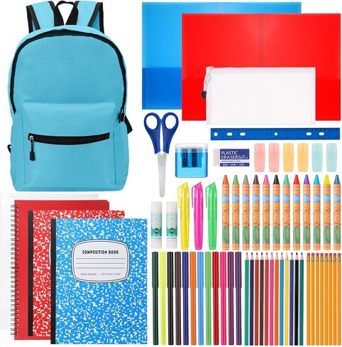 67 Pcs Back to School Supplies with Backpack Kids Kindergarten Preschool Elementary Supply Bundle Kit Middle High School Pen Notebook for K-12 Student Girl Boy Classroom Teacher(Pink) in Kuwait