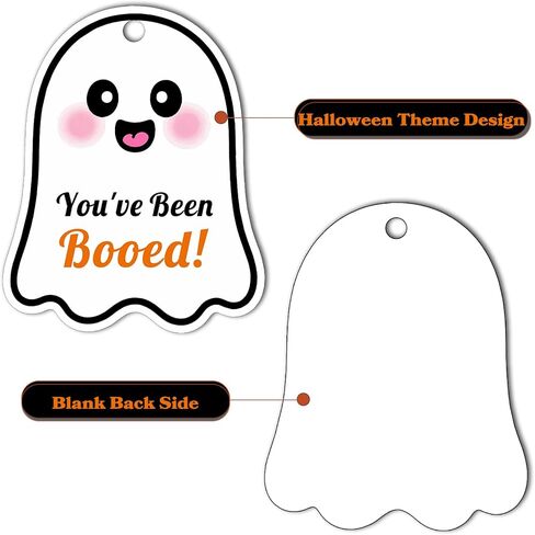 80 PCS Halloween Tags with String ، لقد تم Booed Gifts Tag ، علامات Happy Halloween for Goodie Ghost Boo Gifts for Presents Party Form in Kuwait