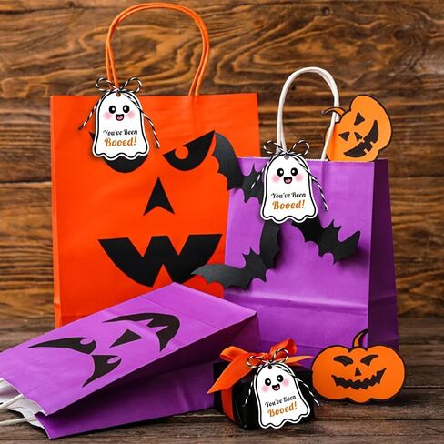 80 PCS Halloween Tags with String ، لقد تم Booed Gifts Tag ، علامات Happy Halloween for Goodie Ghost Boo Gifts for Presents Party Form in Kuwait