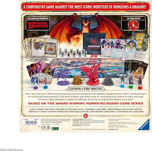 Ravensburger Games Frufcried Games - Dungeons & Dragons - Game Board Game - تعزيز التفكير النقدي والعمل الجماعي - اللعب التعاوني - تحديات مونستر فريدة - من 1 إلى 5 لاعبين - البالغين والأطفال 10+ in Kuwait