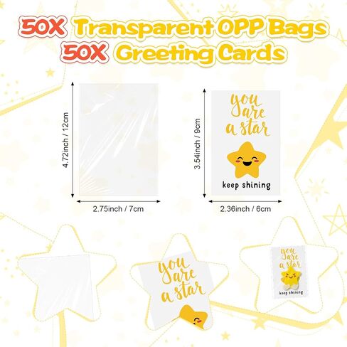 25 Sets Inspirational Gifts for Students Motivational Star Shaped Erasers You're a Star Erasers Emotional Cards for Party Office School Exchange Gifts in Saudi Arabia