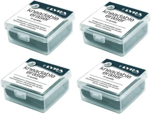 Lyra Drawing Art Gnading Erasers - الرمادي ، الرسم الفنان ، ممحاة الفن ، باستيل الفحم ، مستلزمات رسم مطاطية قابلة للتصميم ، ممحاة التصميم مع Case - 4 Pack ، Gray in Kuwait