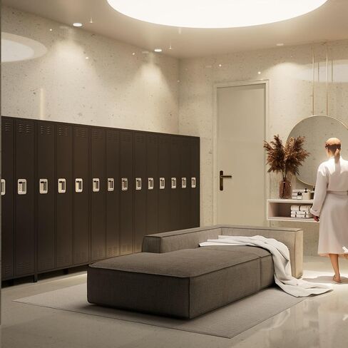 6 Doors Metal Storage Lockers for Employees,Industrial Steel Locker with 18 Hooks for Gym,School,Garage,Office,Bedroom,Assembly Required,Black in Kuwait