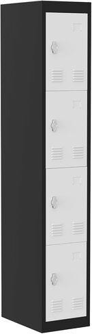 GarveeHome Metal Locker Cabinet 71" Tall w/ 2 Doors & Hanging Rod | Heavy-Duty Steel Storage w/Shelf & Ventilation | Rust-Resistant Slim Organizer for Office, School, Gym in Saudi Arabia