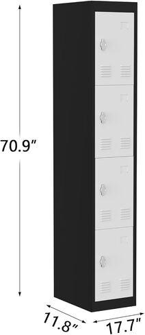 GarveeHome Metal Locker Cabinet 71" Tall w/ 2 Doors & Hanging Rod | Heavy-Duty Steel Storage w/Shelf & Ventilation | Rust-Resistant Slim Organizer for Office, School, Gym in Saudi Arabia