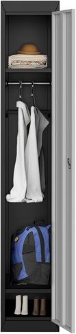 GarveeHome Metal Locker Cabinet 71" Tall w/ 2 Doors & Hanging Rod | Heavy-Duty Steel Storage w/Shelf & Ventilation | Rust-Resistant Slim Organizer for Office, School, Gym in Kuwait