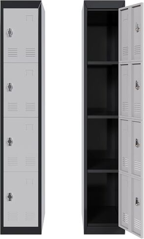 GarveeHome Metal Locker Cabinet 71" Tall w/ 2 Doors & Hanging Rod | Heavy-Duty Steel Storage w/Shelf & Ventilation | Rust-Resistant Slim Organizer for Office, School, Gym in Kuwait