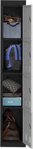 GarveeHome Metal Locker Cabinet 71" Tall w/ 2 Doors & Hanging Rod | Heavy-Duty Steel Storage w/Shelf & Ventilation | Rust-Resistant Slim Organizer for Office, School, Gym in Kuwait
