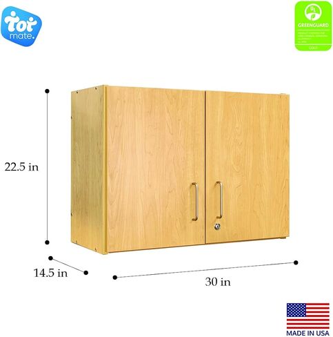 Tot Mate Wall Mounted Storage Lock Cabinet - 30in Wide | Ready-to-Assemble, Maple/Maple in Saudi Arabia