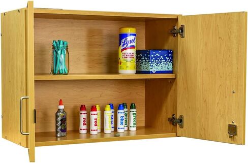 Tot Mate Wall Mounted Storage Lock Cabinet - 30in Wide | Ready-to-Assemble, Maple/Maple in Saudi Arabia