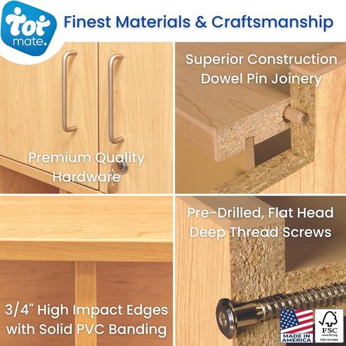Tot Mate Wall Mounted Storage Lock Cabinet - 30in Wide | Ready-to-Assemble, Maple/Maple in Saudi Arabia