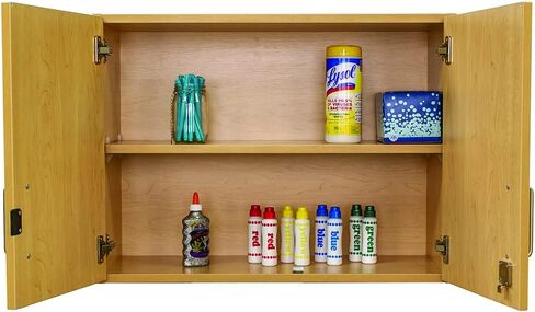 Tot Mate Wall Mounted Storage Lock Cabinet - 30in Wide | Ready-to-Assemble, Maple/Maple in Saudi Arabia