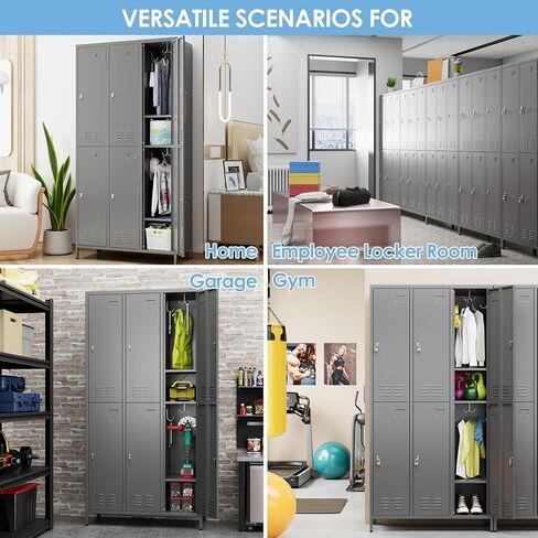 Upgrade 3 Doors Metal Storage Lockers for Employees, Industrial Steel Storage Locker with Hooks & Air Hole for Gym,School,Garage,Office,Assembly Required,Black in Saudi Arabia