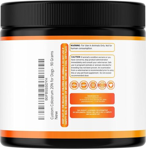 Bovine Colostrum for Dogs (90g) Raw Colostrum Powder for All Ages, Breeds & Sizes - Immune, Allergy, Skin & Itch Support - 20% Immunoglobulins - Non GMO, Third Party Tested, USA Made - 3.17oz in Saudi Arabia
