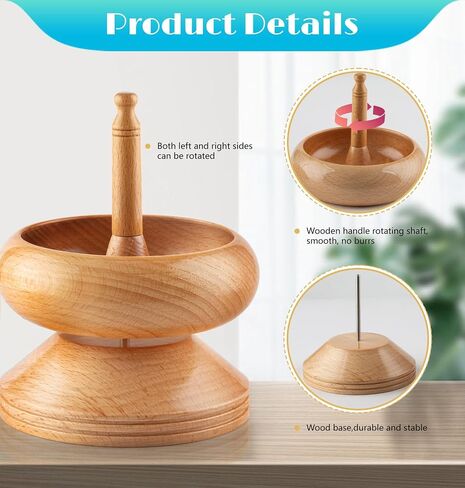 ORNUNIQ Clay Bead Spinner with Big Eye Beading Needle, Clay Bead Spinner Kit Waist Beads Kit for Jewelry Making Bracelet Maker Stringing Pinewood Wooden Crafting Gifts in Saudi Arabia