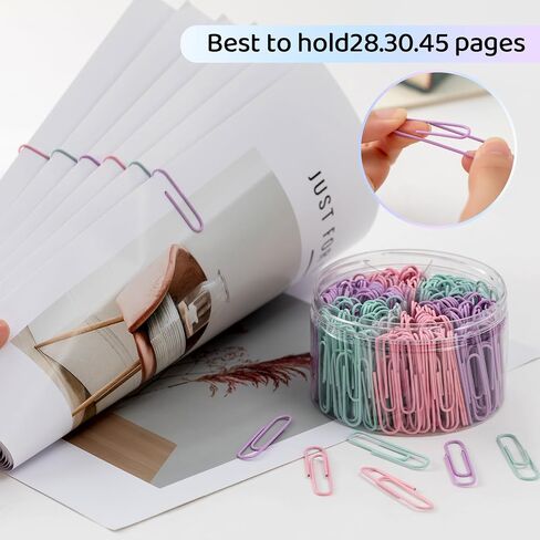 مقاطع ورقية ملونة في المعكرون ، 2 بوصات جامبو كبيرة ، 300 ٪ من مقاطع الورق اللطيفة الكبرى للمستلزمات المكتبية ، ملونة ، متينة ومضادة للصدأ in Kuwait
