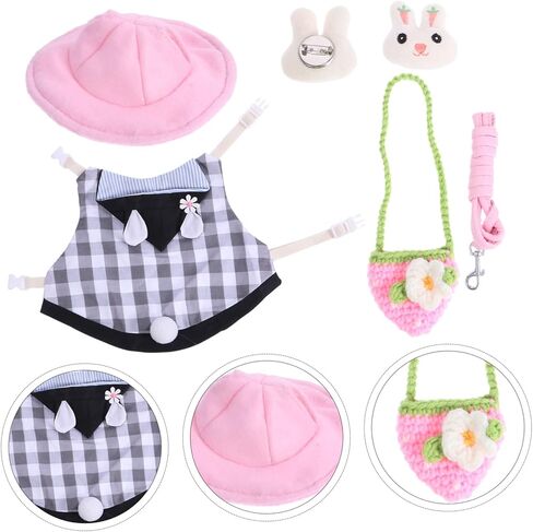 Besportble Bunny Vest Vest Leash Assume Assume Adabit Adabbit Hamster Assories Expensities Precated Material لحفلات الزفاف تشمل الحفلات القبعة القبعة دبوس الشعر in Kuwait