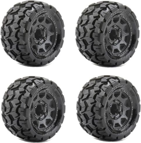 1/10 2.8 ST Belted Tires with Multi Hex Wheels (4) FITS Traxxas Stampede/Rustler/Arrma Granite/senton/Big Rock/Pro-Line (Super Sonic) in Kuwait