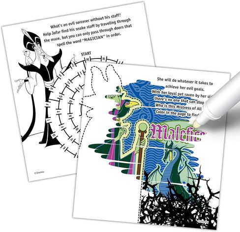 Disney Villains 24 Page Imagine Ink Magic Pictures Coloring Book with 1 Mess Free Marker Featuring Cruella, Ursula, Maleficent and More Bendon 50490 in Saudi Arabia