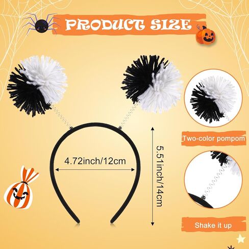 Zeyune Halloween Pom Pom Headbands Festive Party Headband Unisex for Halloween Event Cosplay Themed Party Supplies in Saudi Arabia